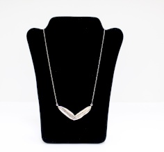 Silver Necklace with 2 olive leaves