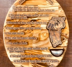 The Ten Commandments Oval Plaque