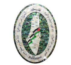 Palestine map with flag