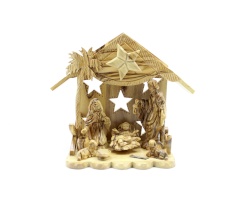 Holy family in cave with music