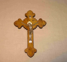 Cross with metal crucifix