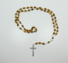 Rosary 7*9mm carved beads oval with earth center