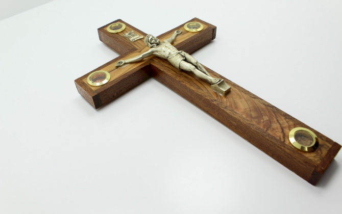 Catholic Cross 25  mahogany