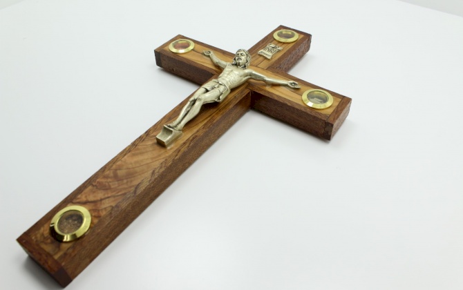 Catholic Cross 25  mahogany