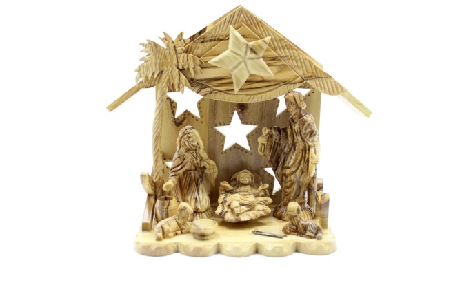 Holy family in cave with music