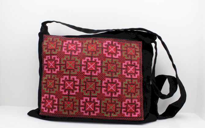 Embroidered velvet bag