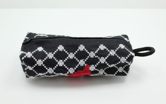 Small embroidered make-up bag