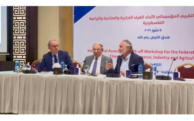 Bethlehem Chamber of Commerce and Industry and the Palestinian Contractors Union in Bethlehem  discuss ways of joint cooperation