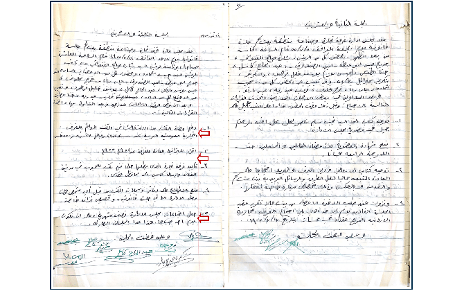 الجلسة الثانية والعشرين و الثالثة والعشرين لغرفة تجارة وصناعة محافظة بيت لحم عام 1955