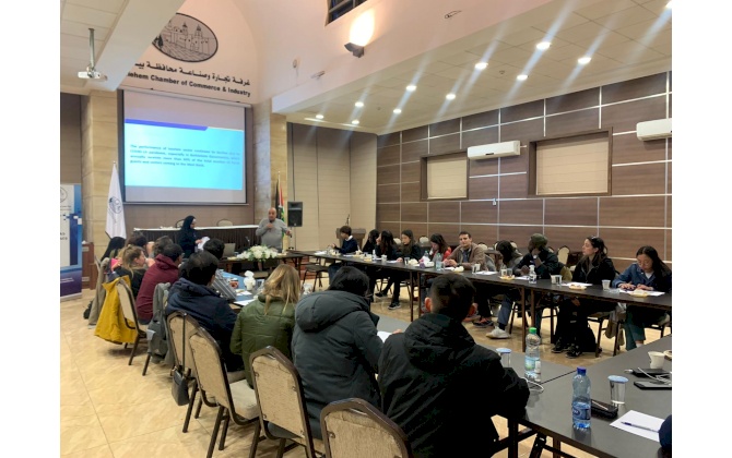 A student delegation from the American University of Chicago visits the Bethlehem Chamber of Commerce and Industry