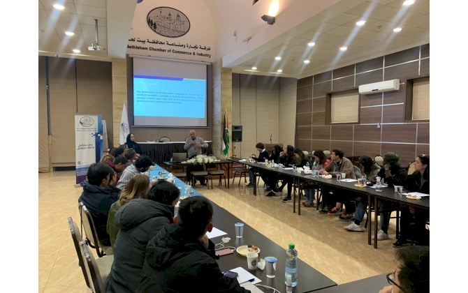 A student delegation from the American University of Chicago visits the Bethlehem Chamber of Commerce and Industry