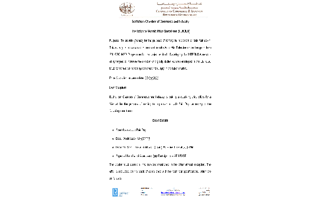  Invitation to Submit Price Quotations (TENDER)
