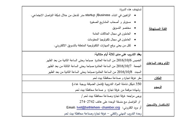 اعلان دورة تدريبية - التسويق الالكتروني